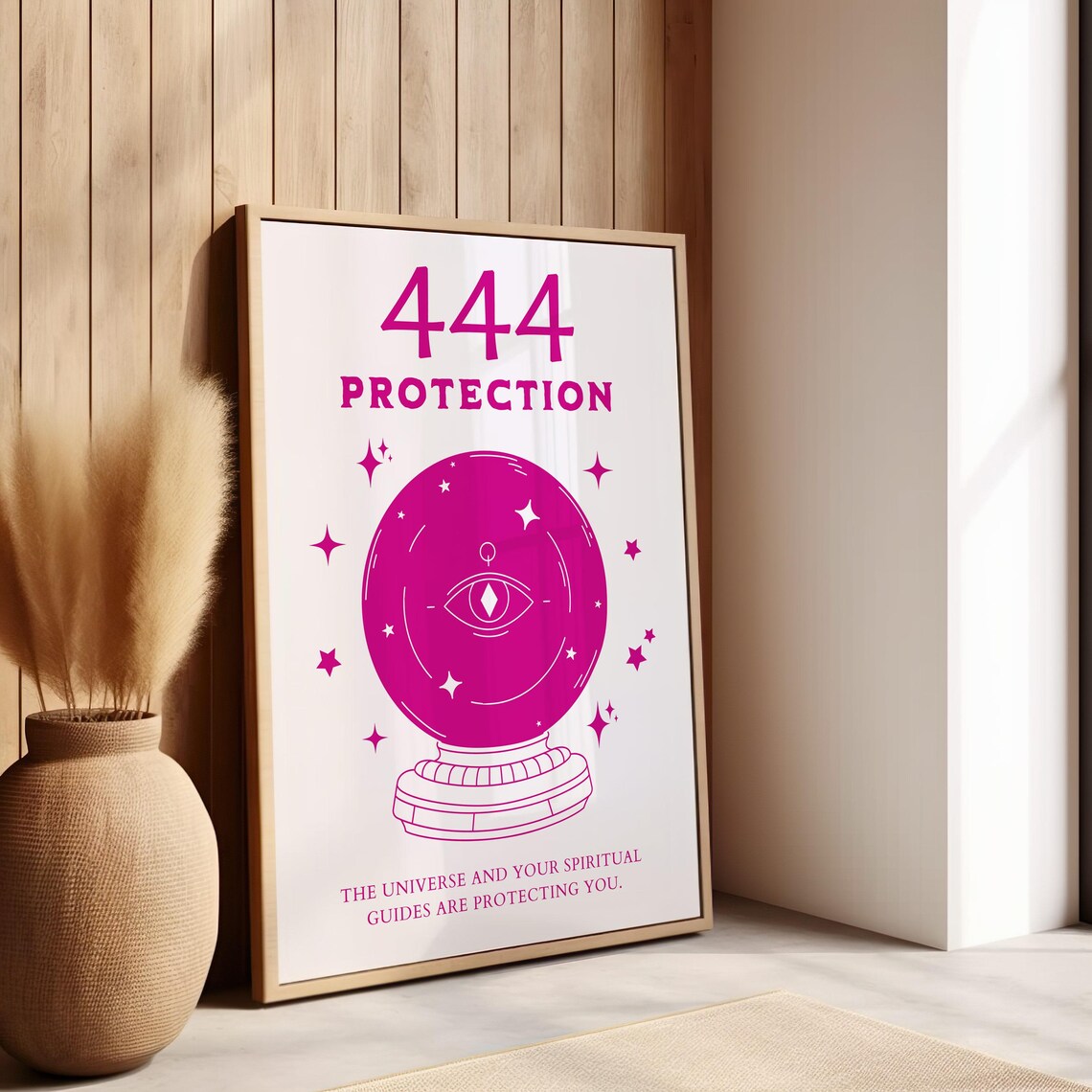 Angel Number 444 Protection Spiritual Crystal Ball Eye Wall Art - Image 2
