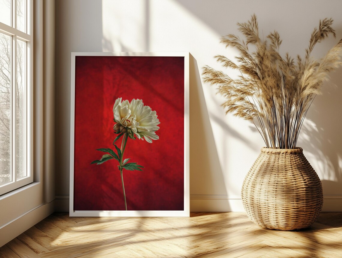White Peony Art Print Luxury Botanical Wall Art Vintage Still Life Floral Print Elegant Flower Decor Gift - Image 2