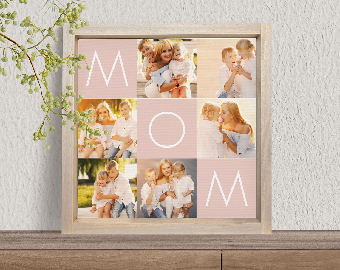 Personalized Mom Photo Collage Custom Pictures Mothers Day Poster