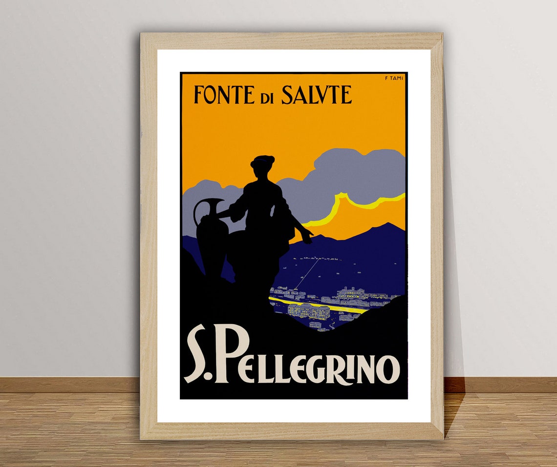 San Pellegrino Fonte Di Salute Mineral Water Vintage Ad Poster