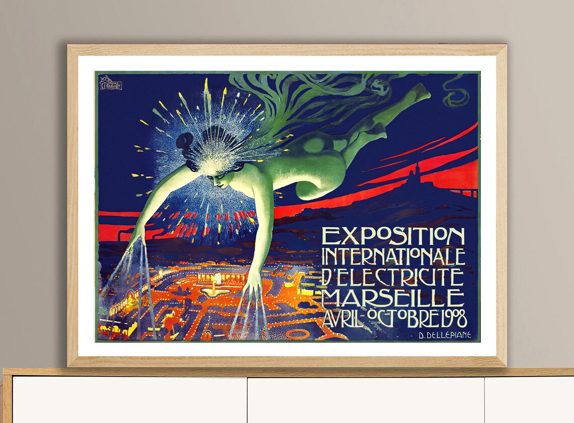 Marseille 1908 Vintage Travel Poster, Art Print