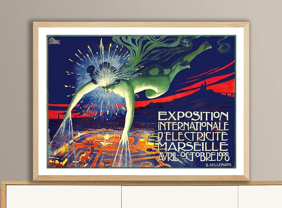 Marseille 1908 Vintage Travel Poster, Art Print