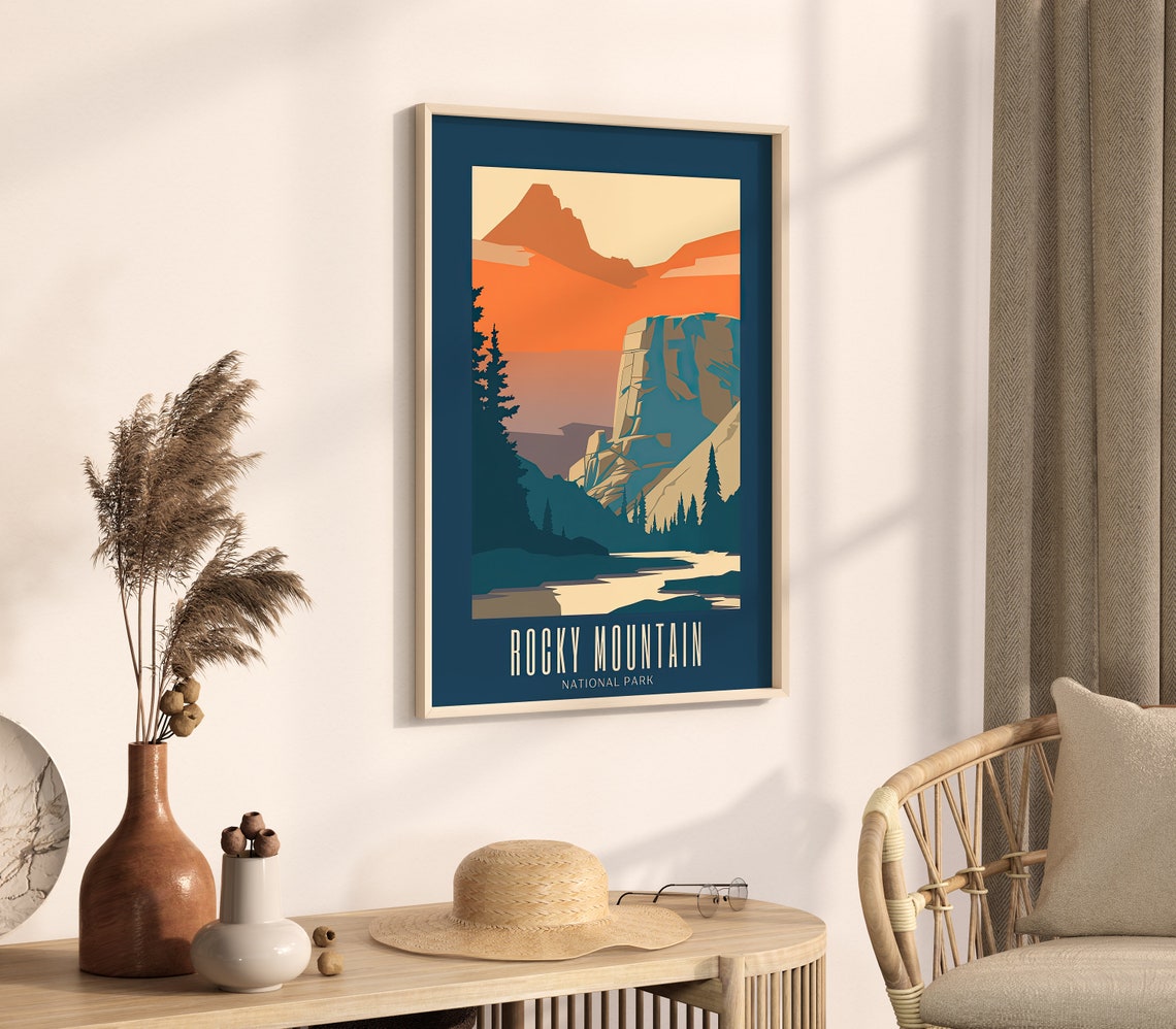 Rocky Mountain National Park Canyon Cliffs Retro Travel Poster - Image 4