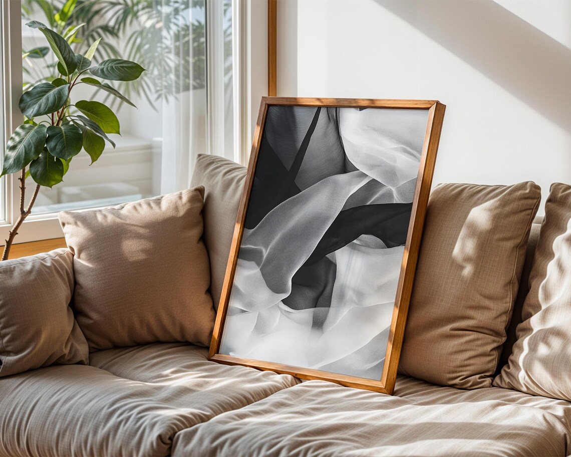 Black And White Flow Art Print, Room Decor - Image 2