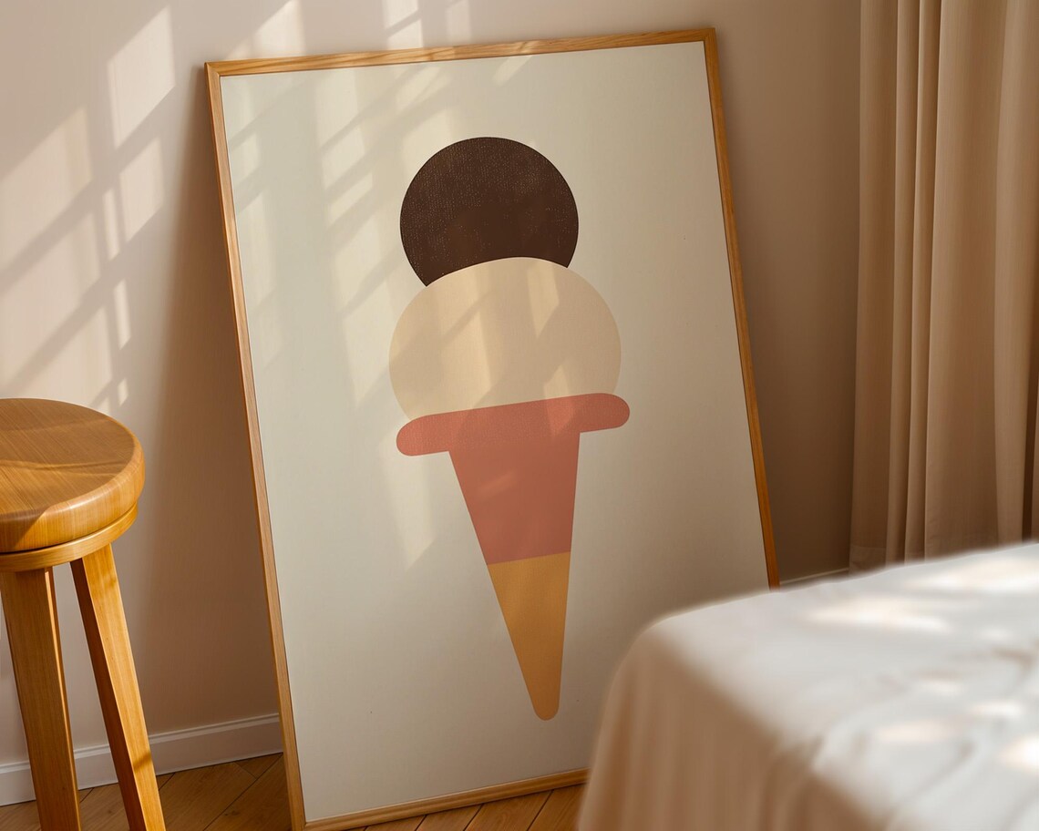Double Scoop Ice Cream, Minimalist Poster - Image 3