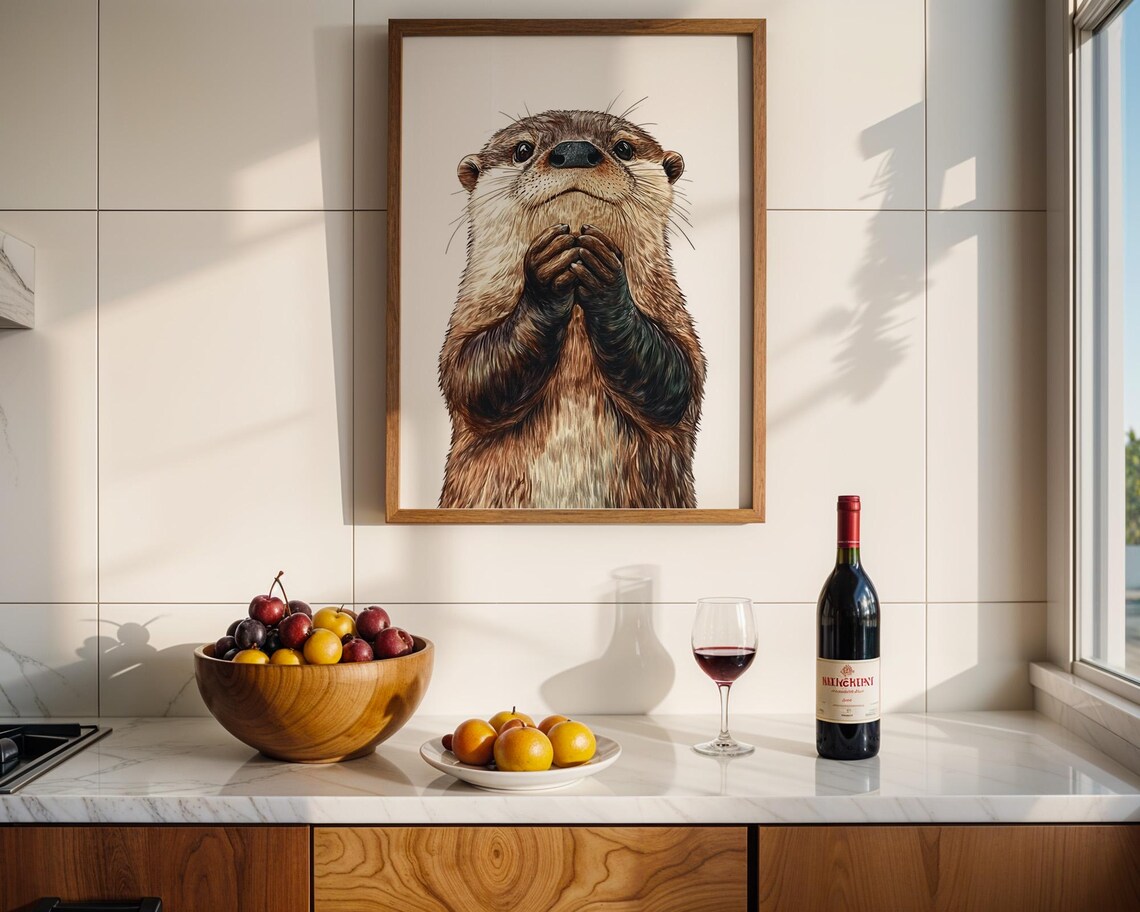 Cute Otter Poster, Home Kitchen Decor - Image 2