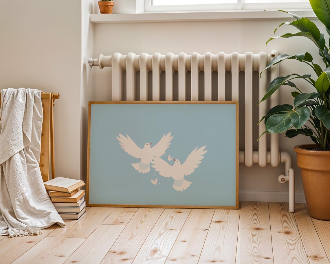 Doves Minimalist Wall Art, Kitchen Decor - Image 4