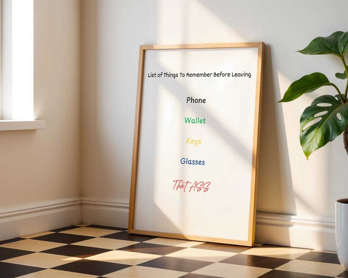 Remember That Ass Funny Reminder Wall Art Home Kitchen Office And Room Decor - Image 3