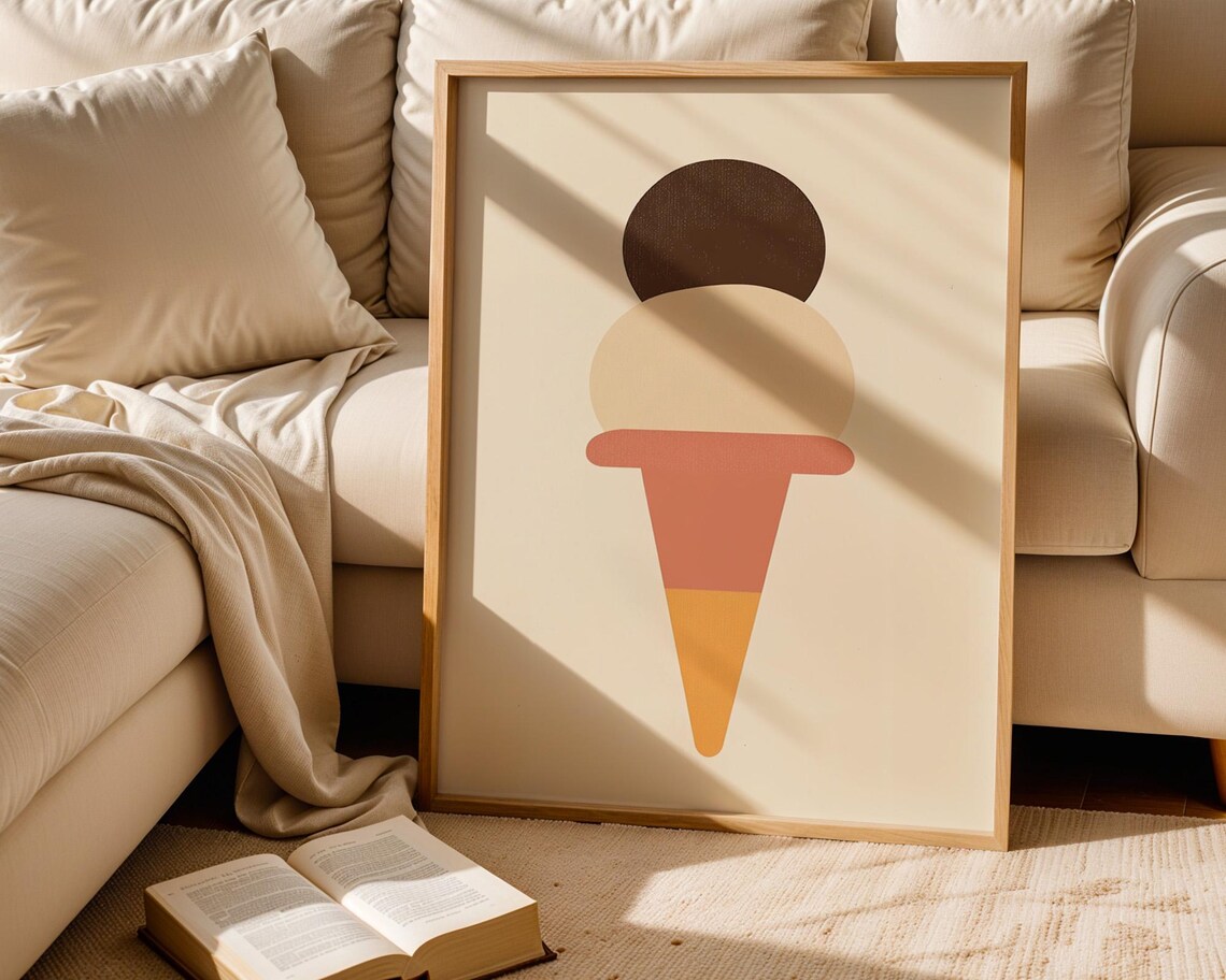Double Scoop Ice Cream, Minimalist Poster - Image 5
