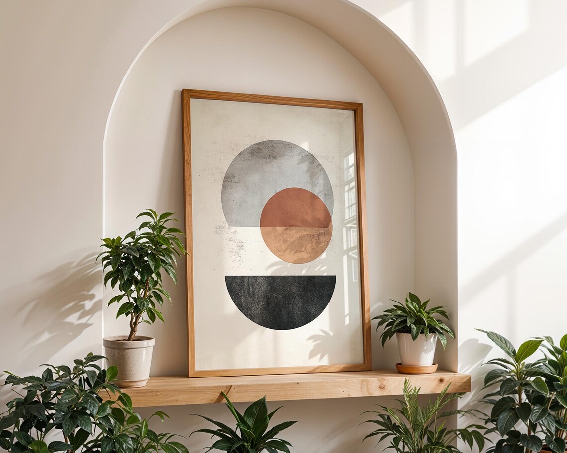 Shapes Abstract Wall Art, Home Kitchen Office Decor