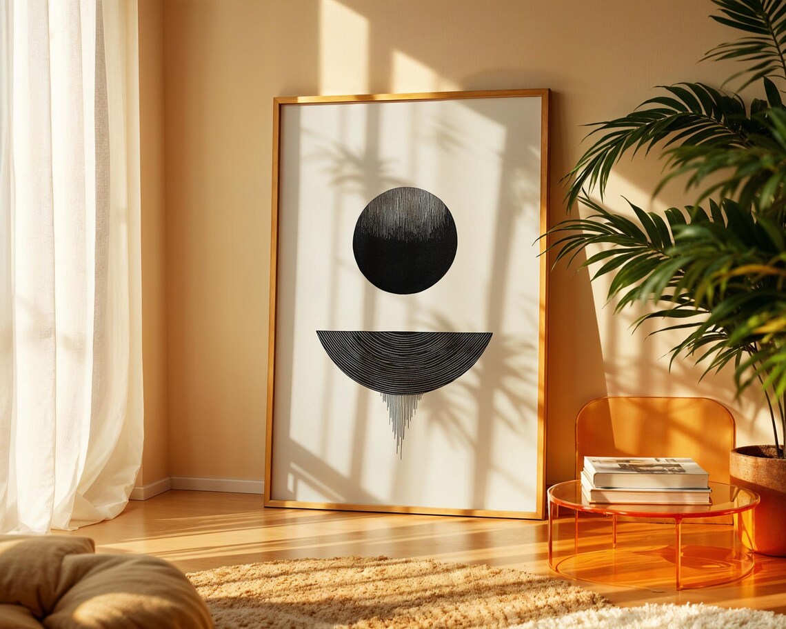 Abstract Black And White Shapes Art Print - Image 4