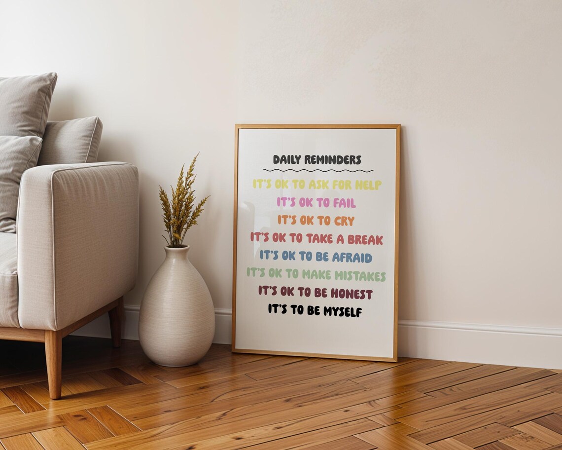 Daily Reminders Colorful Affirmations Poster for Mental Health Decor - Image 5