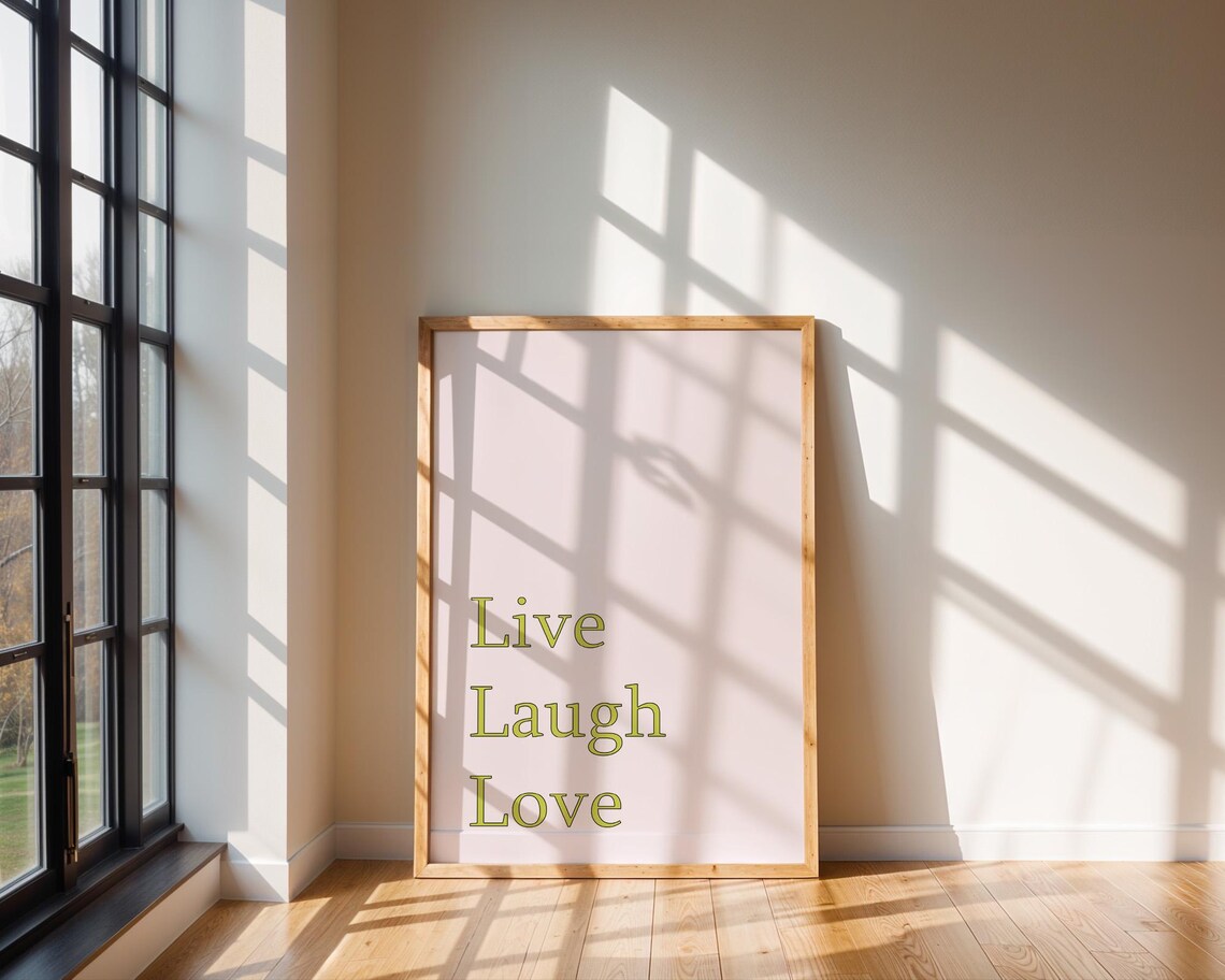 Live Laugh Love Gold Serif Inspirational Quote Poster for Home Decor - Image 6