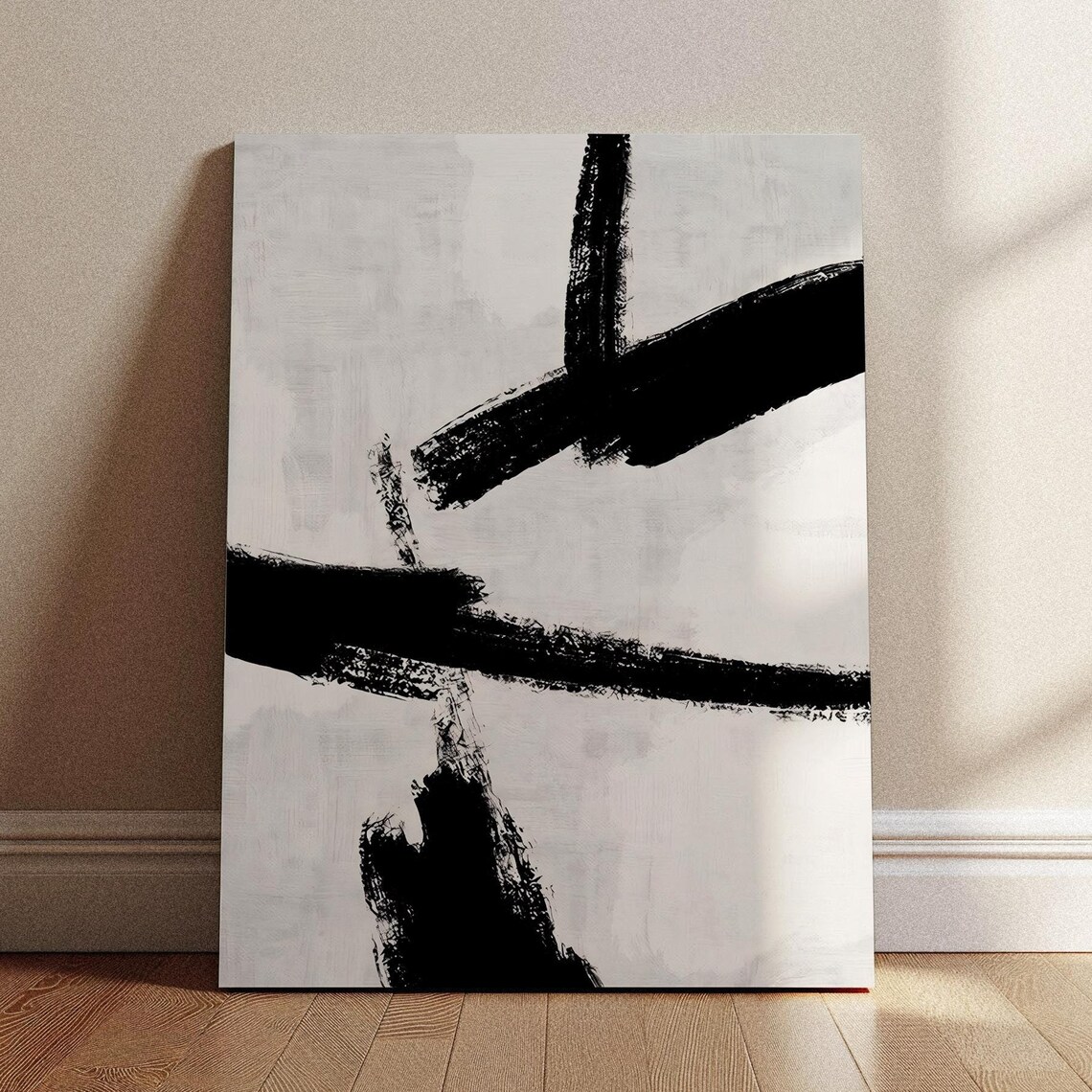 Minimalist Abstract Brushstroke Painting, Modern Print - Image 3