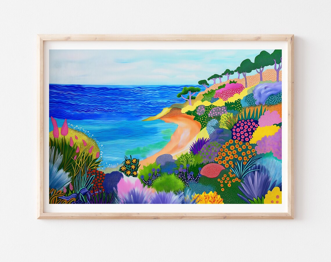 Abstract Colorful Beach Whimsical Seascape Art Print