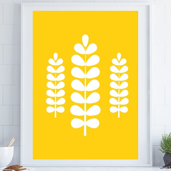 Mid-Century Modern Geometric Flower Art Print