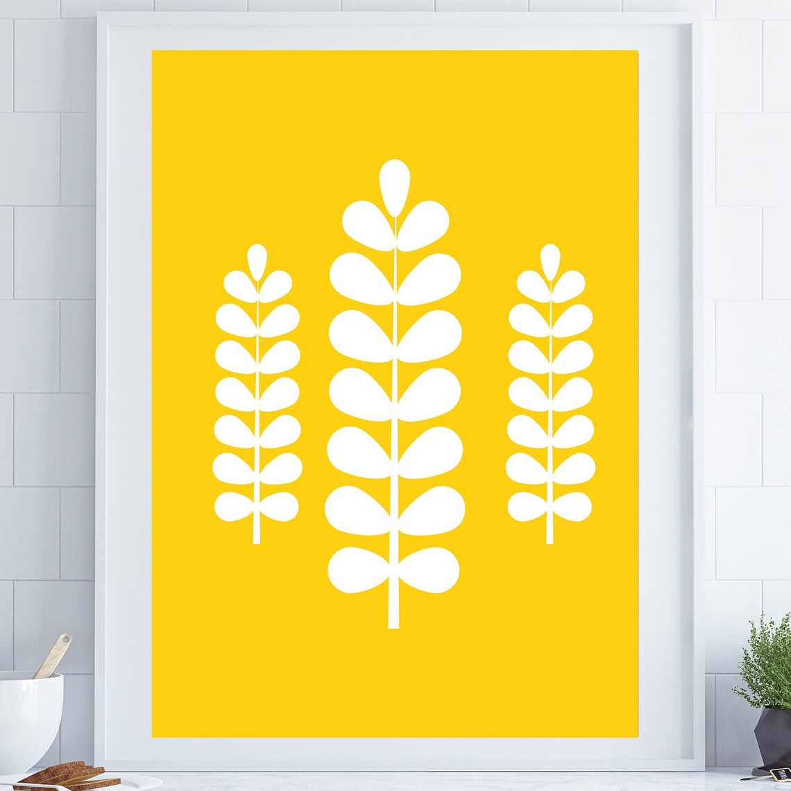 Mid-Century Modern Geometric Flower Art Print