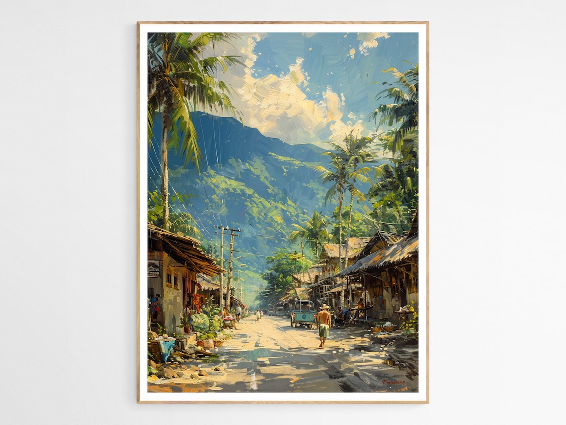 Rustic Philippines Scene Art Print, Filipino Culture