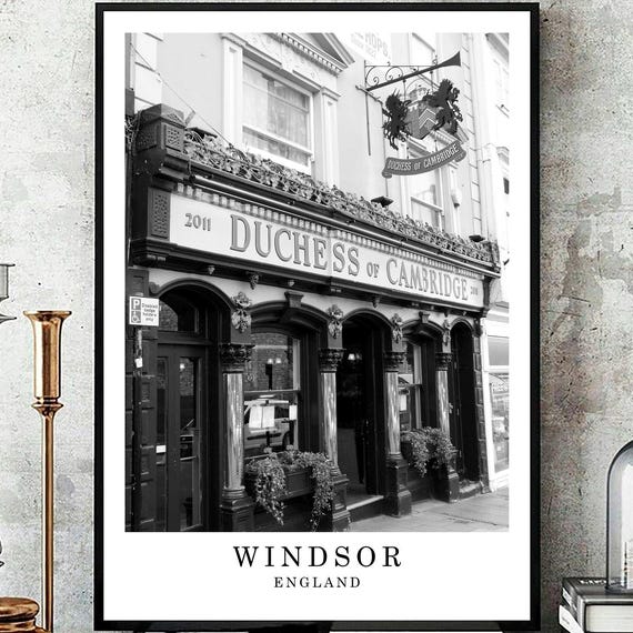 Windsor Travel Print Black And White Wall Art City Landmark Dcor Gift Poster