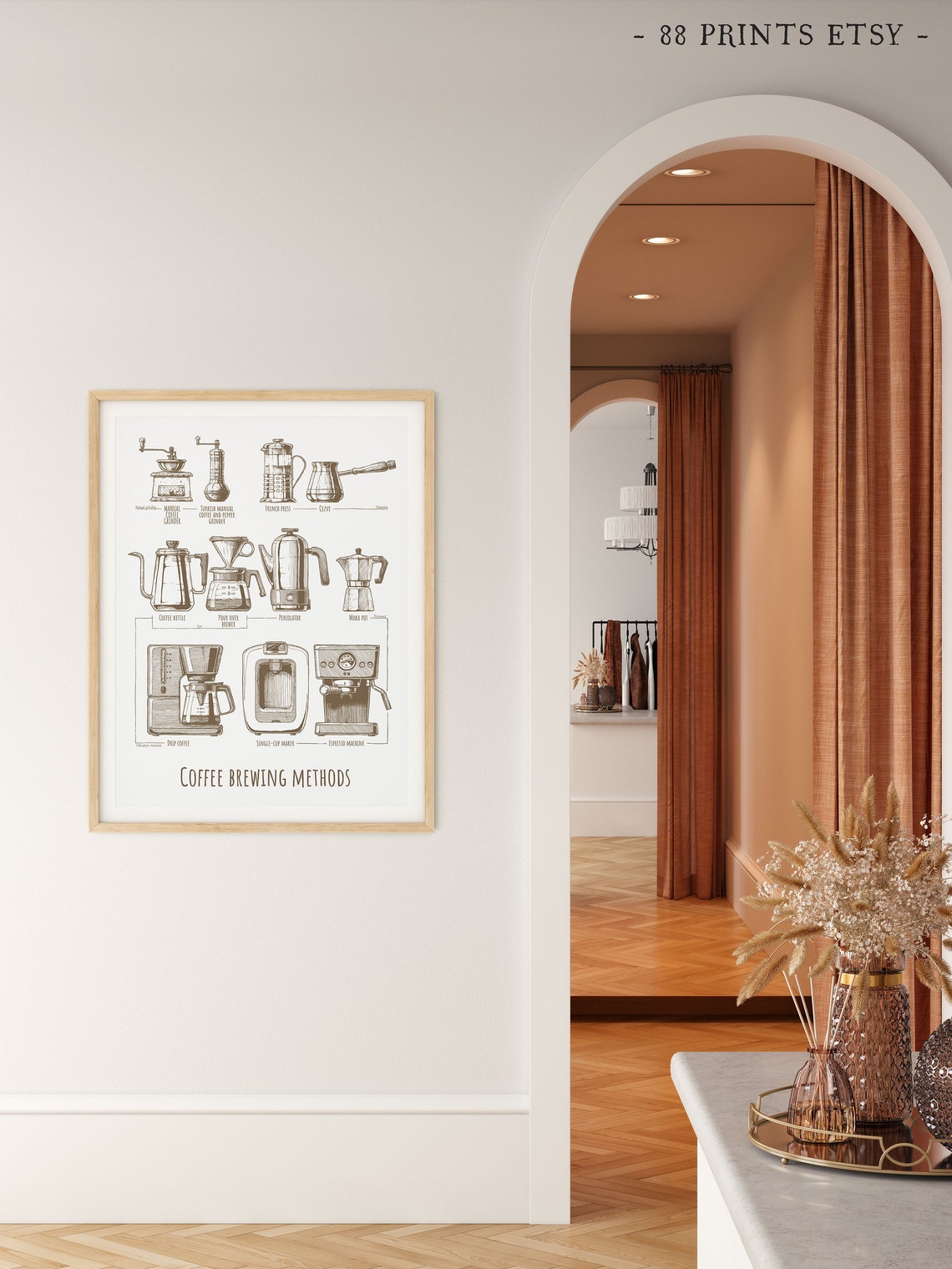 Coffee Brewing Methods Vintage Illustrated Barista Chart Poster - Image 3