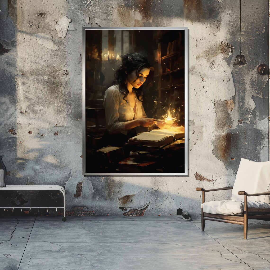 Magical Scholar Art Print, Mystical Library Decor - Image 5