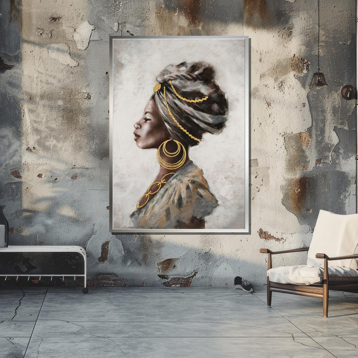 Elegant African Woman Portrait, Modern Ethnic Decor - Image 5