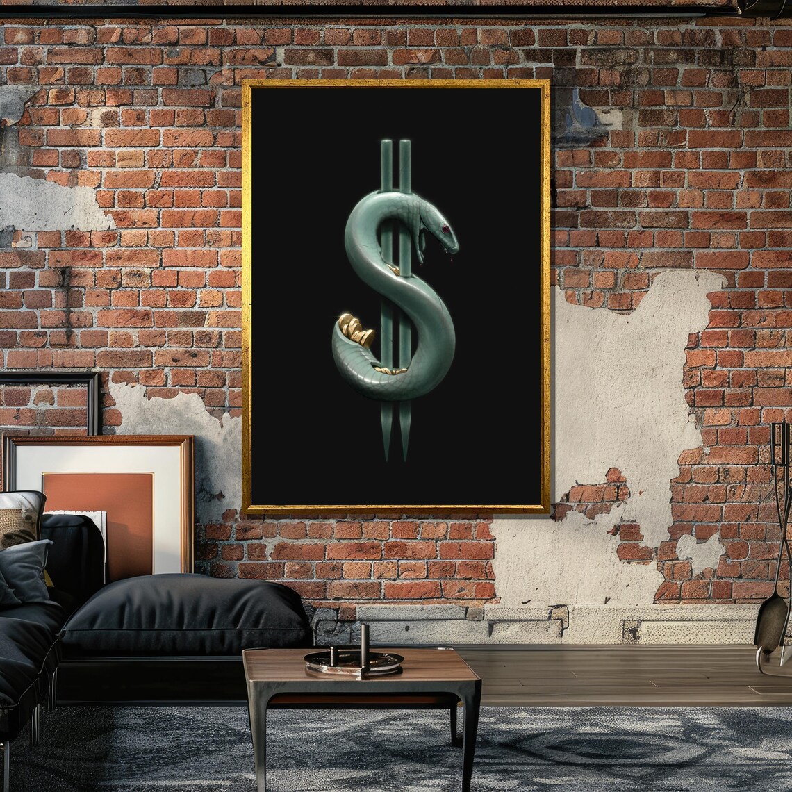 Serpent Wrapped Around Dollar Symbol, Wealth And Power - Image 6