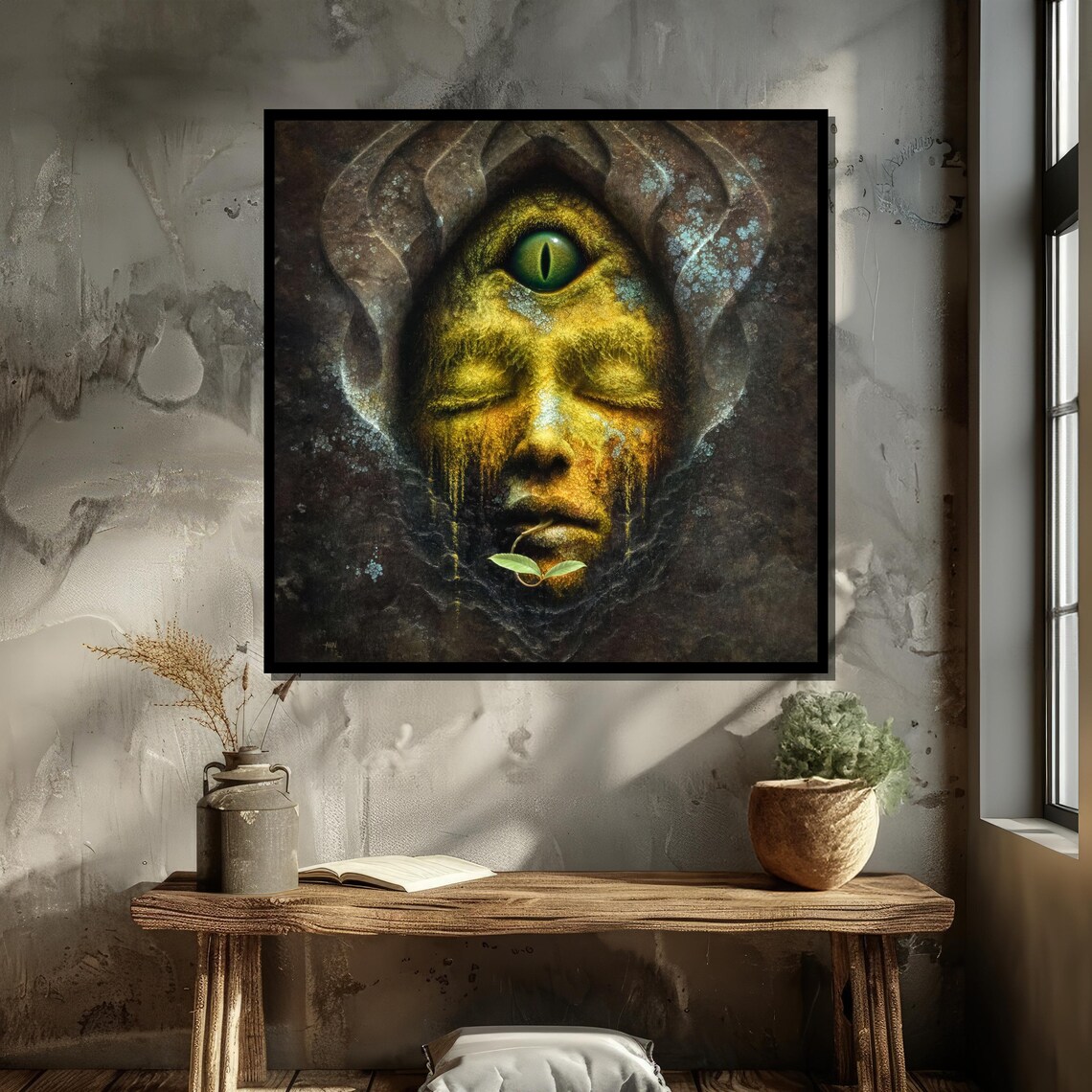 Surreal Face With Third Eye, Mystical Abstract Art - Image 5