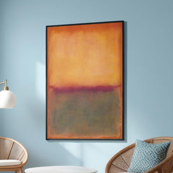 Large Rothkoinspired Abstract Canvas Warm Orange Green And Purple Color Block Art Minimalist Expressionist Wall Decor Modern