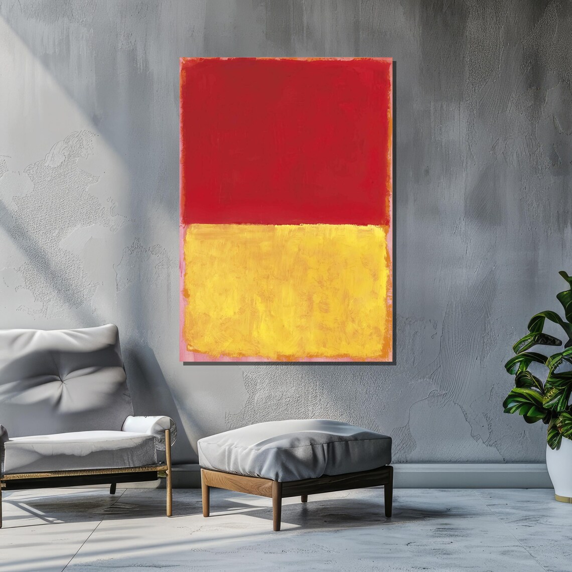 Untitled Canvas Print By Mark Rothko Bold Red And Yellow Color Field Art Minimalist Abstract Expressionism Modern Wall Decor