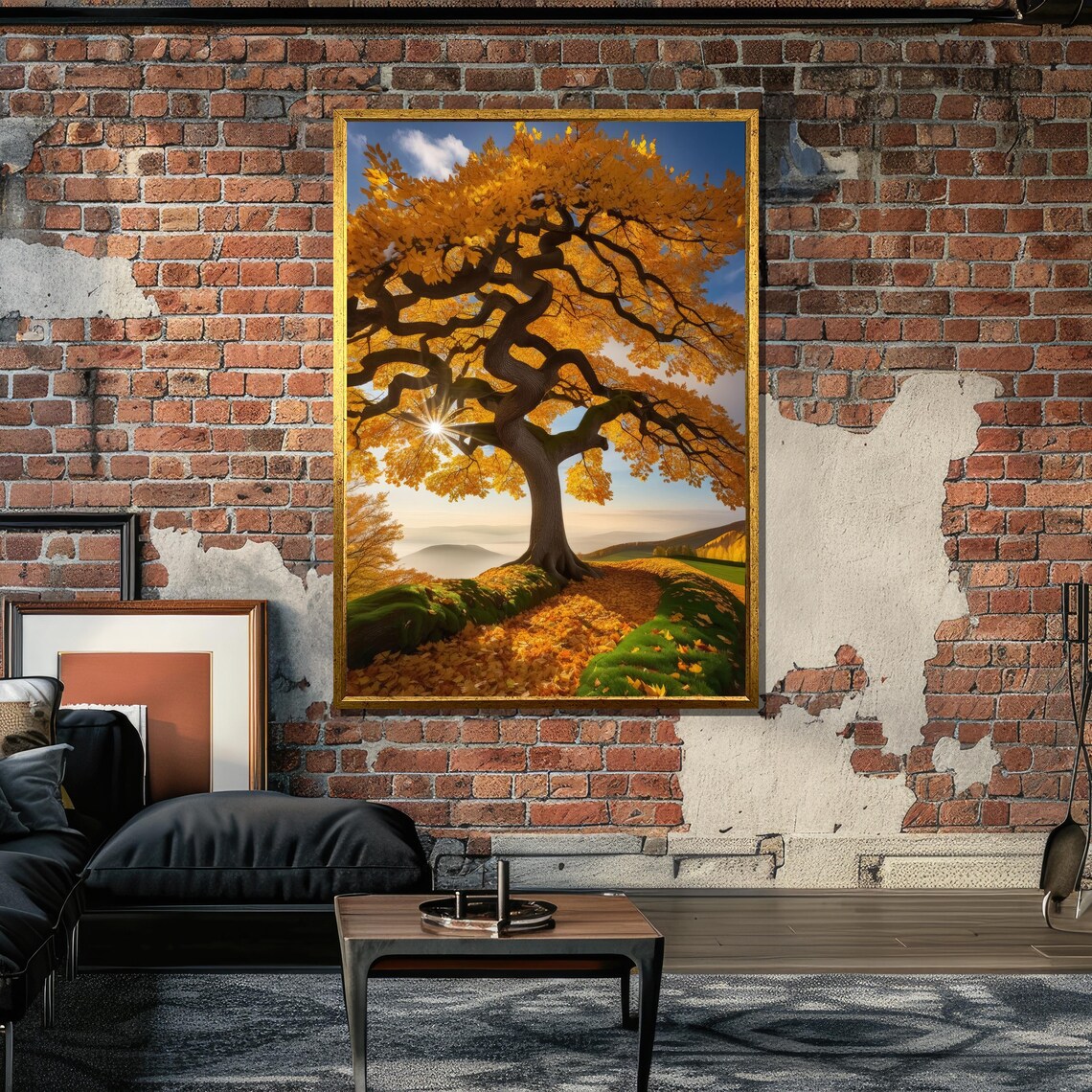 Majestic Golden Tree With Twisted Branches, Autumn Landscape - Image 5