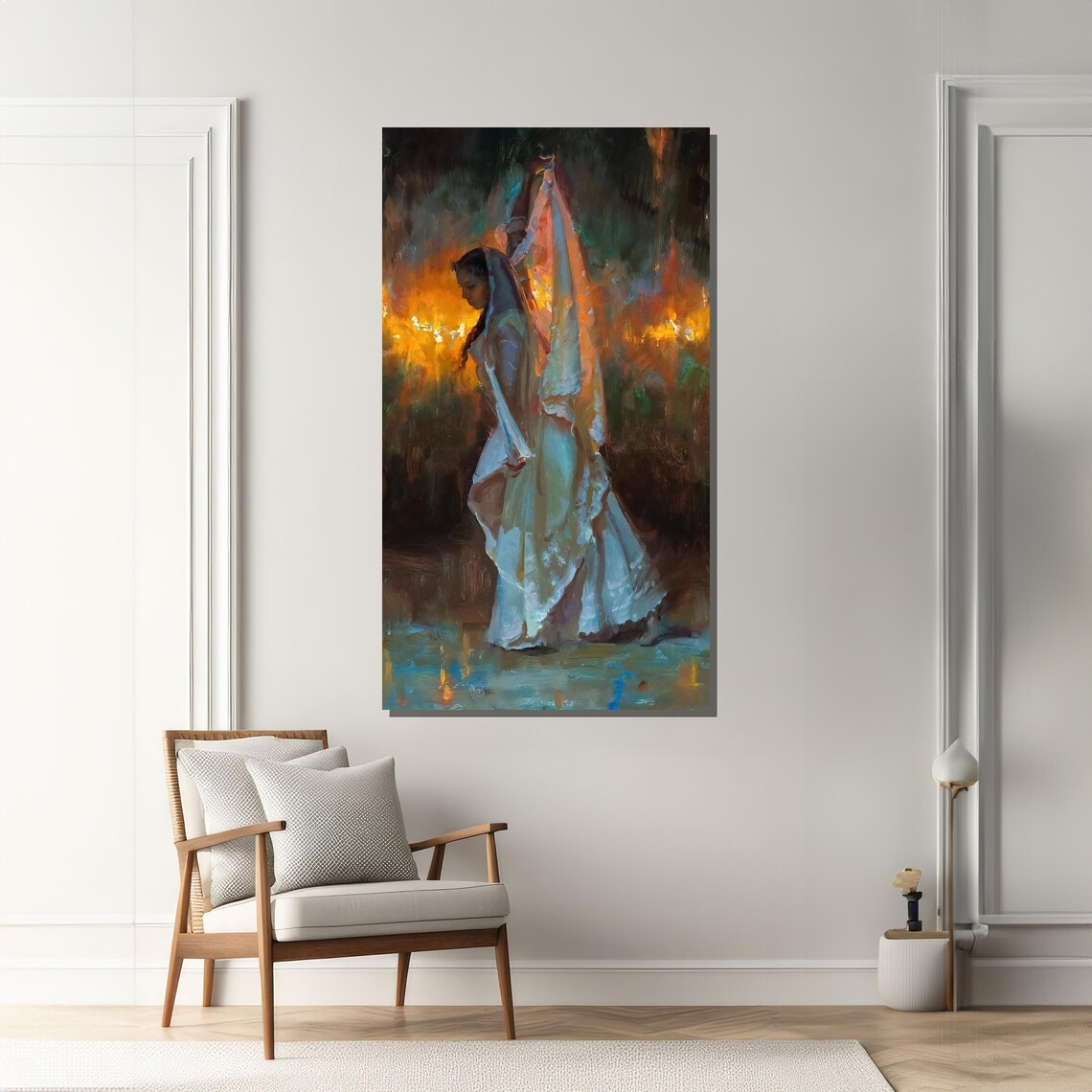 Graceful Woman In White Gown, Ethereal Portrait - Image 2