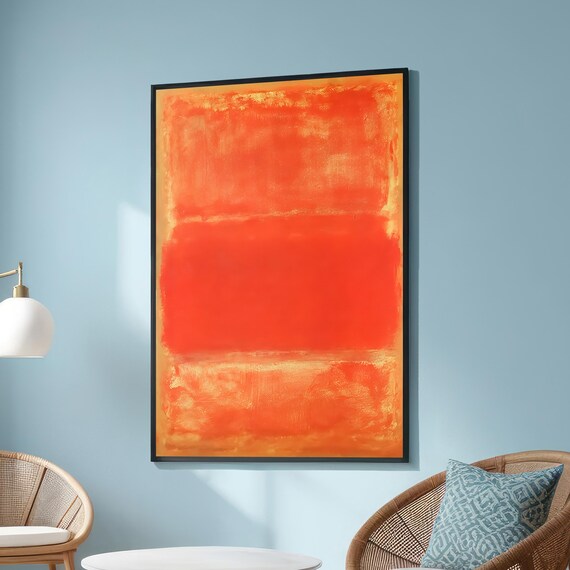 Bold Red Orange Color Field Abstract Art Rothko Style Minimalist Poster