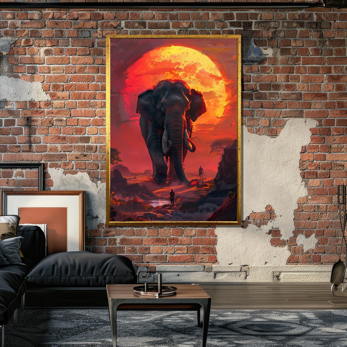 Epic Elephant Fantasy Art Print, Surreal Wildlife - Image 4