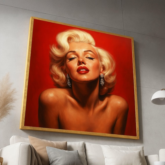 Marilyn Monroe Classic Red Background Glamour Portrait Poster