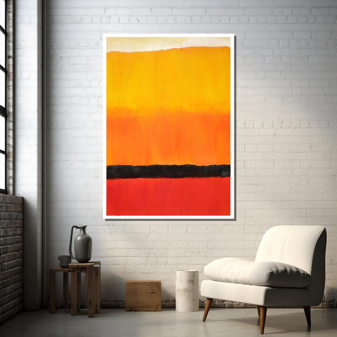 Mark Rothko Yellow Orange And Red, Abstract Art Print - Image 3