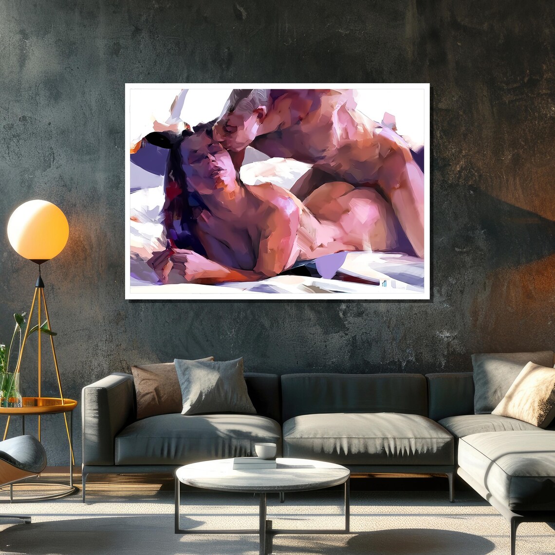 Abstract Sensual Couple, Romantic Modern Art Print - Image 6