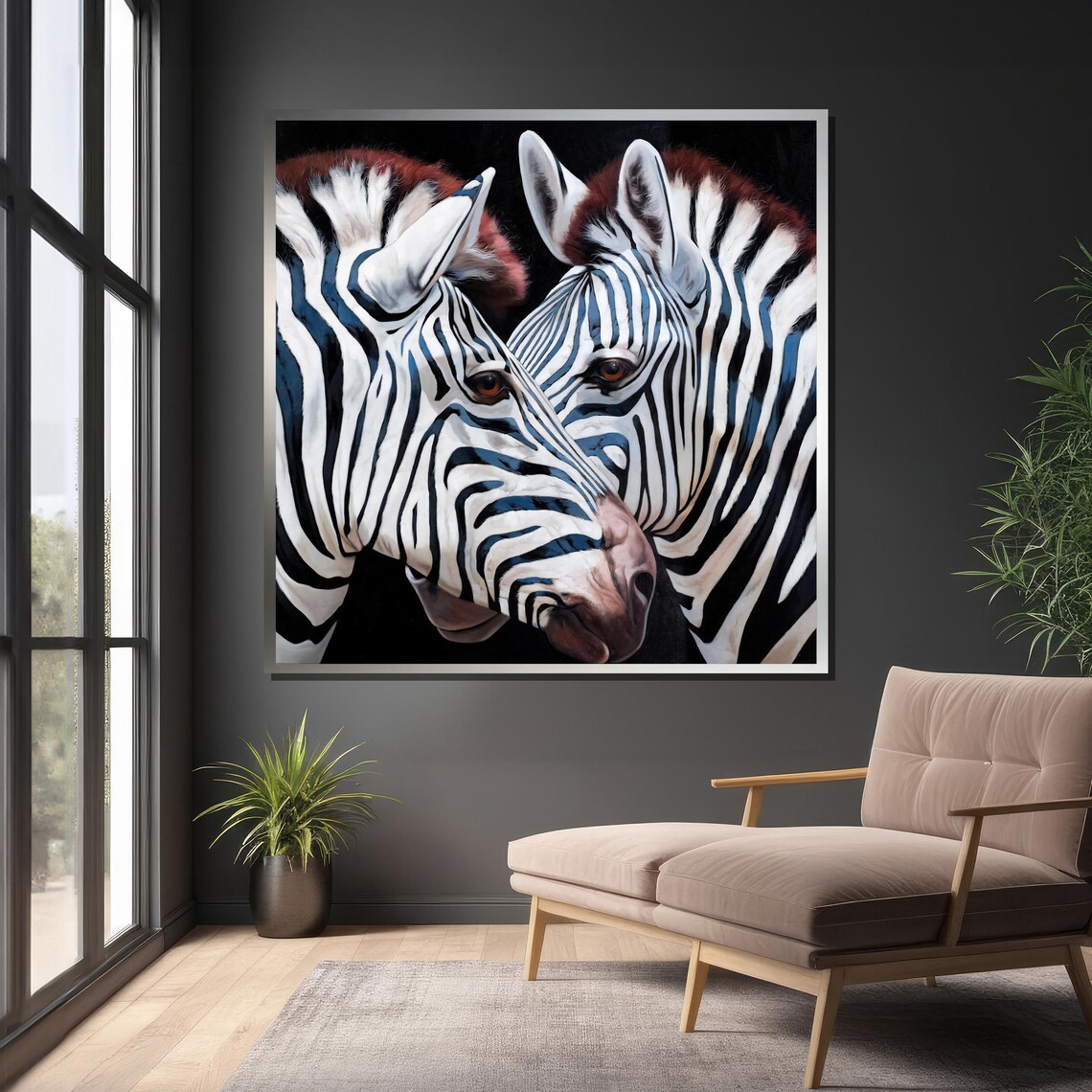 Zebra Close Up Art Print, Realistic Wildlife Decor - Image 4