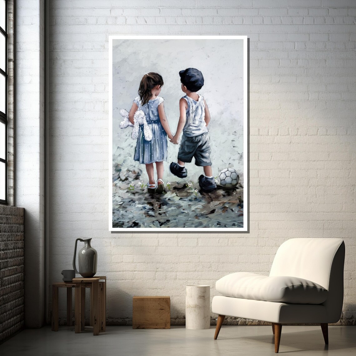 Children Holding Hands Art Print, Innocent Friendship - Image 3
