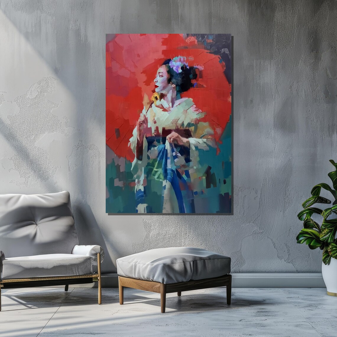 Impressionist Maiko Geisha Painting, Japanese Art - Image 2