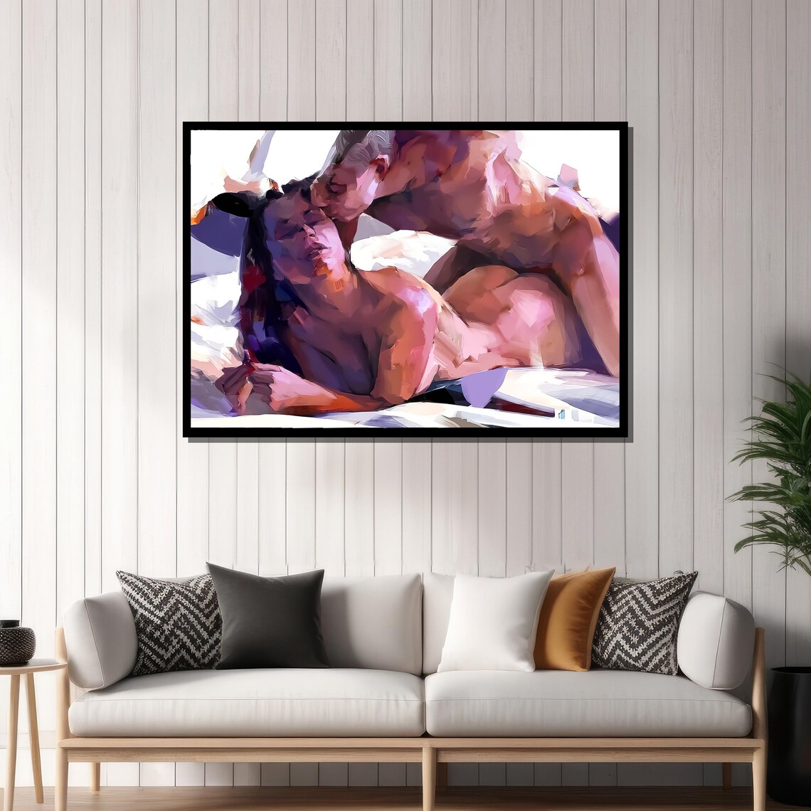 Abstract Sensual Couple, Romantic Modern Art Print - Image 4