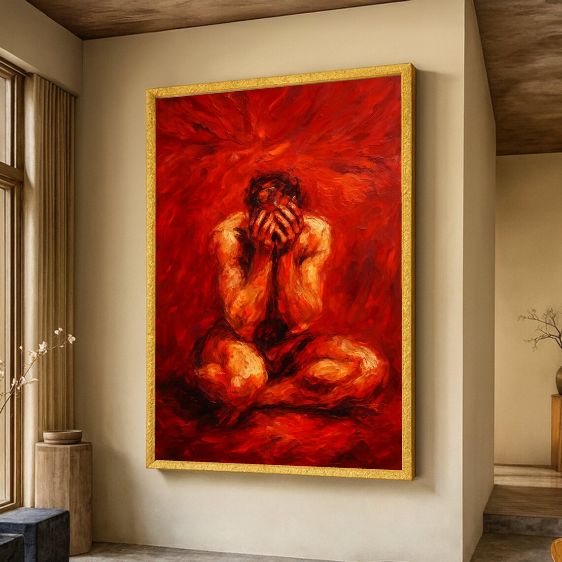 Intense Emotion Abstract, Expressive Figurative Art