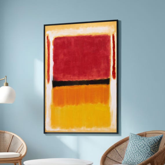 Abstract Canvas Print By Mark Rothko Red Yellow And Black Color Field Art Modern Wall Decor Minimalist Expressionist Home