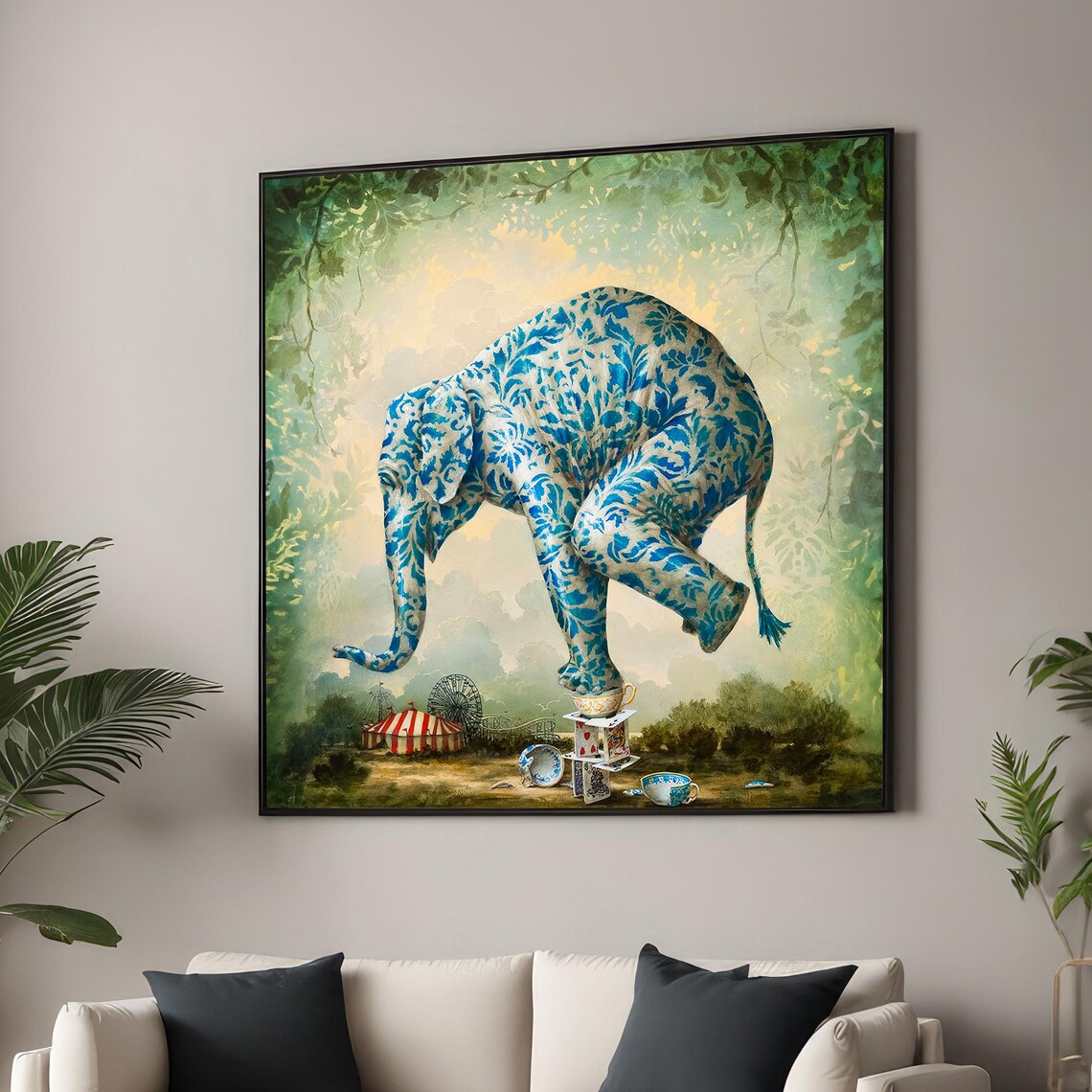 Surreal Elephant by Kevin Sloan, Whimsical Art Print
