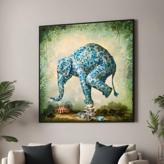 Surreal Elephant by Kevin Sloan, Whimsical Art Print