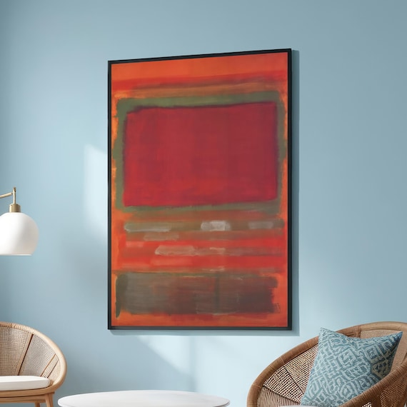Mark Rothko Style Red Orange Layered Color Field Abstract Poster