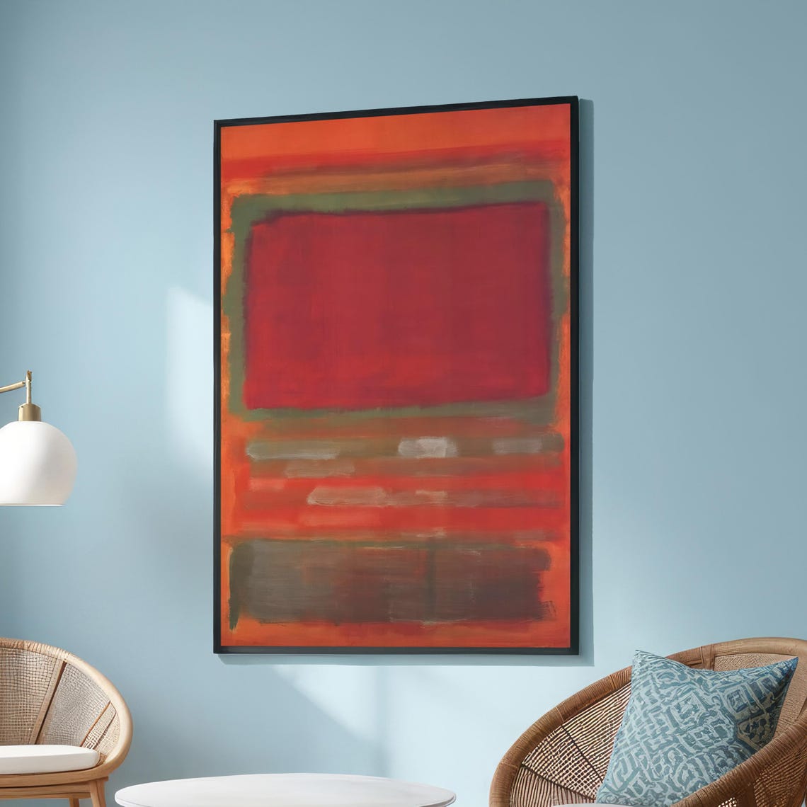 Mark Rothko Style Red Orange Layered Color Field Abstract Poster