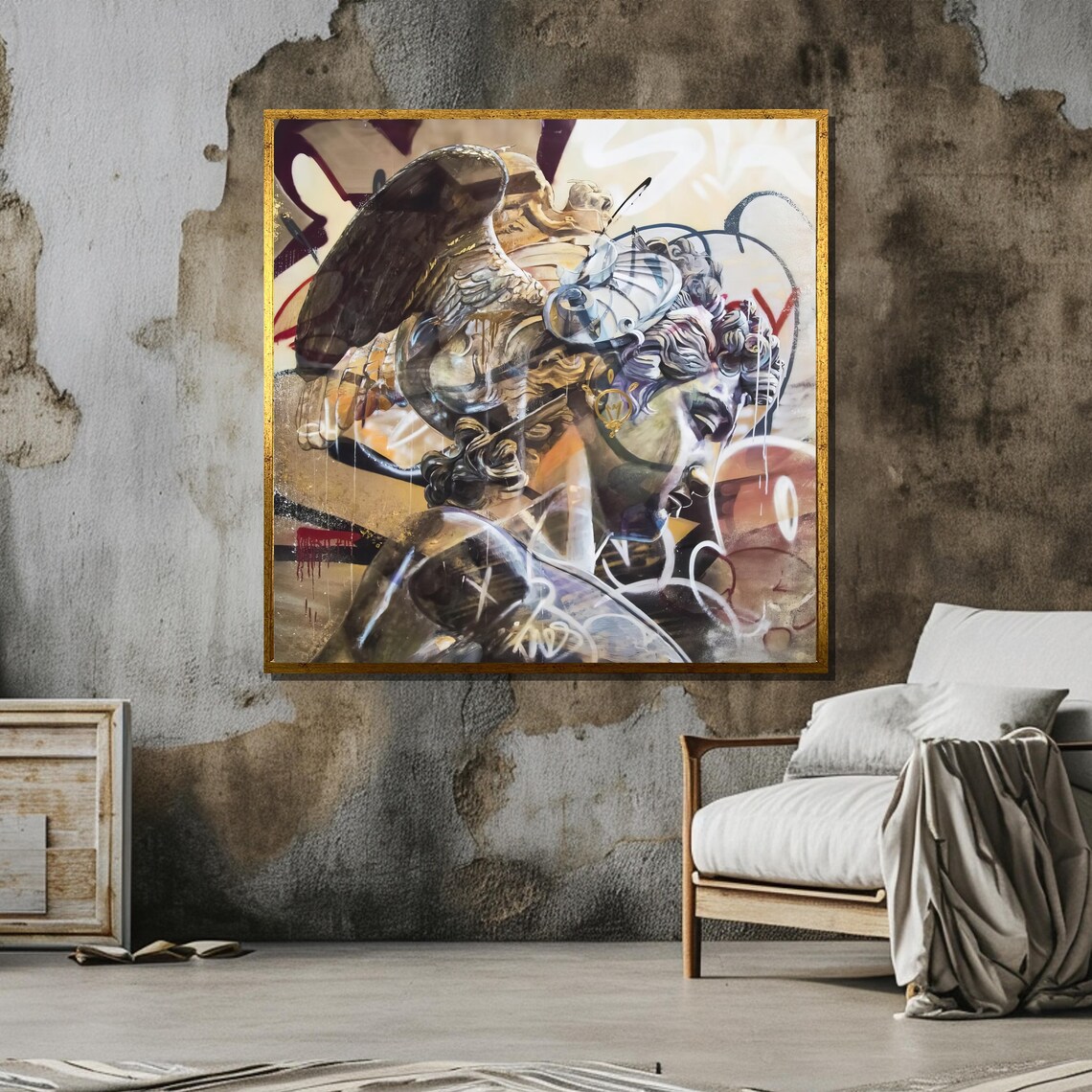 Perseus Classical Sculpture, Urban Graffiti Fusion - Image 5