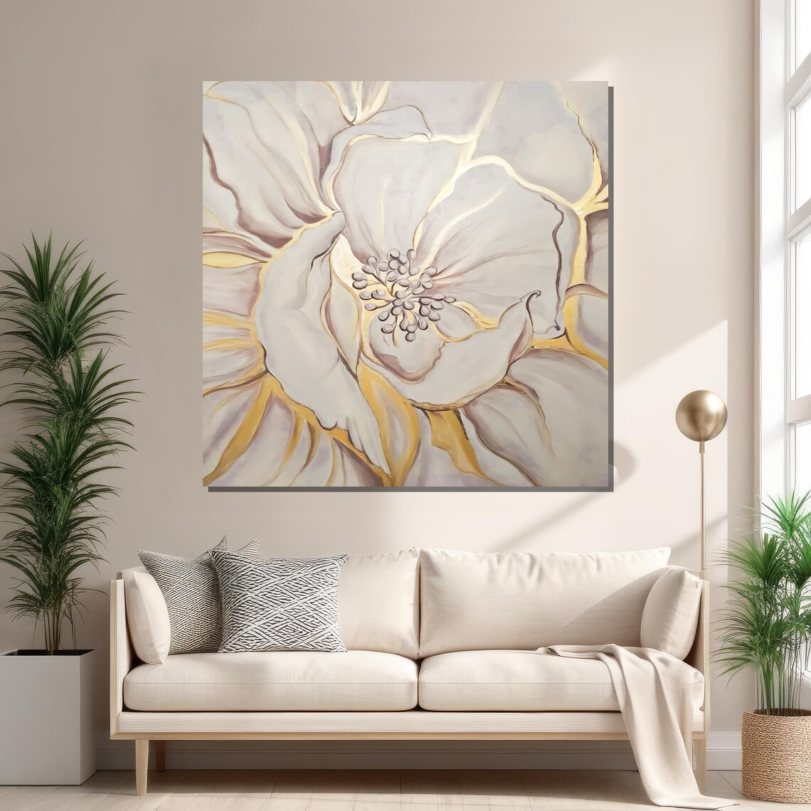 Elegant Flower Print, Minimalist Floral Decor - Image 2