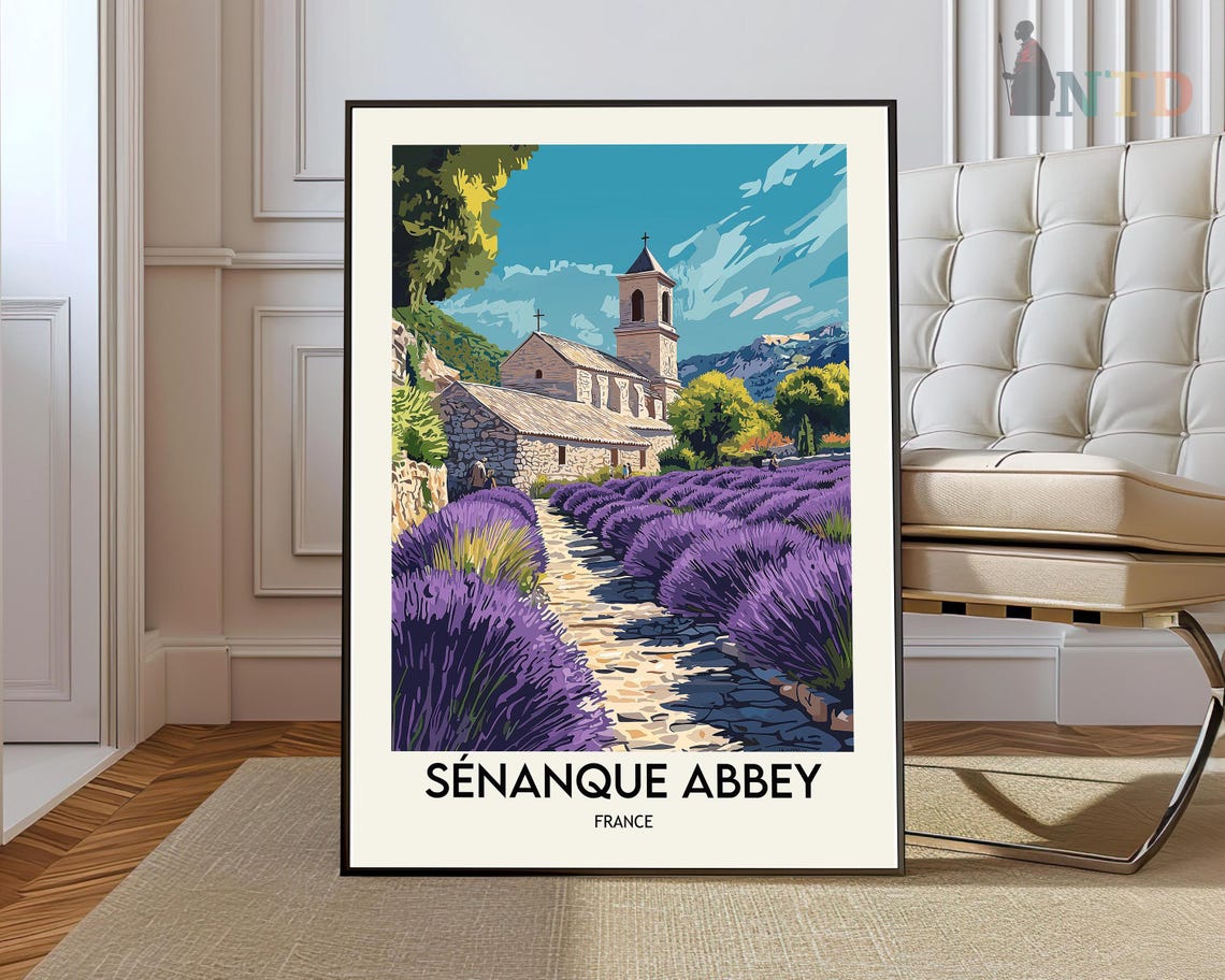 Senanque Abbey France Lavender Fields Provence Travel Poster